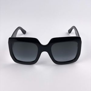 Gucci GG0053SN 001 Sunglasses Black Oversized Square Black Gray Unisex